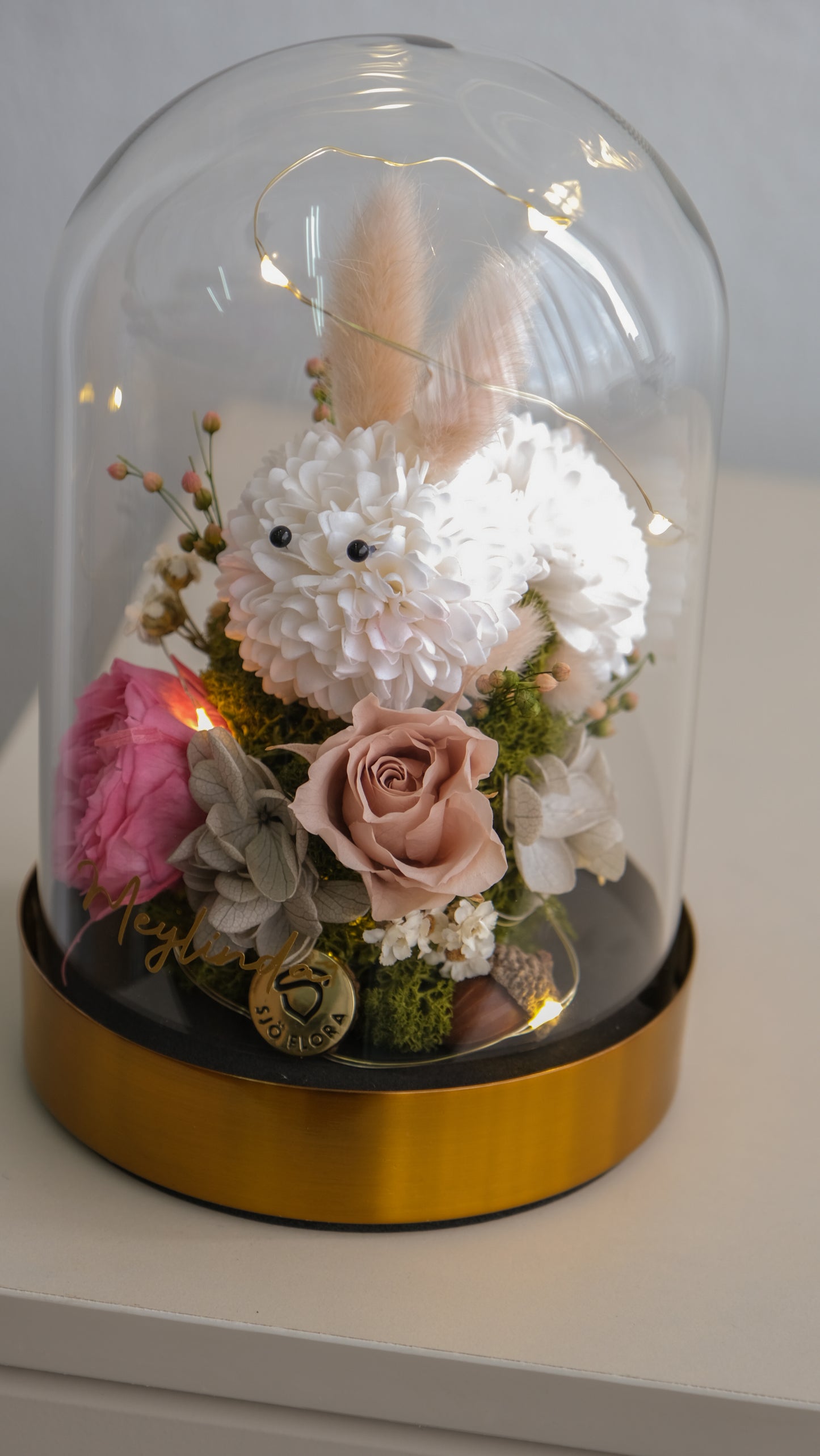Bunny LED Bell Jar