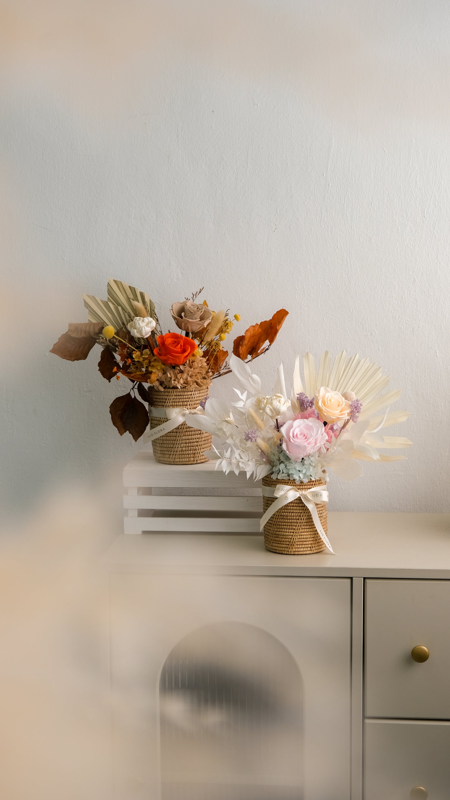 Wild Side X SJÖ Flora Collaboration - Flower Arrangement in MAE | Rattan Organiser