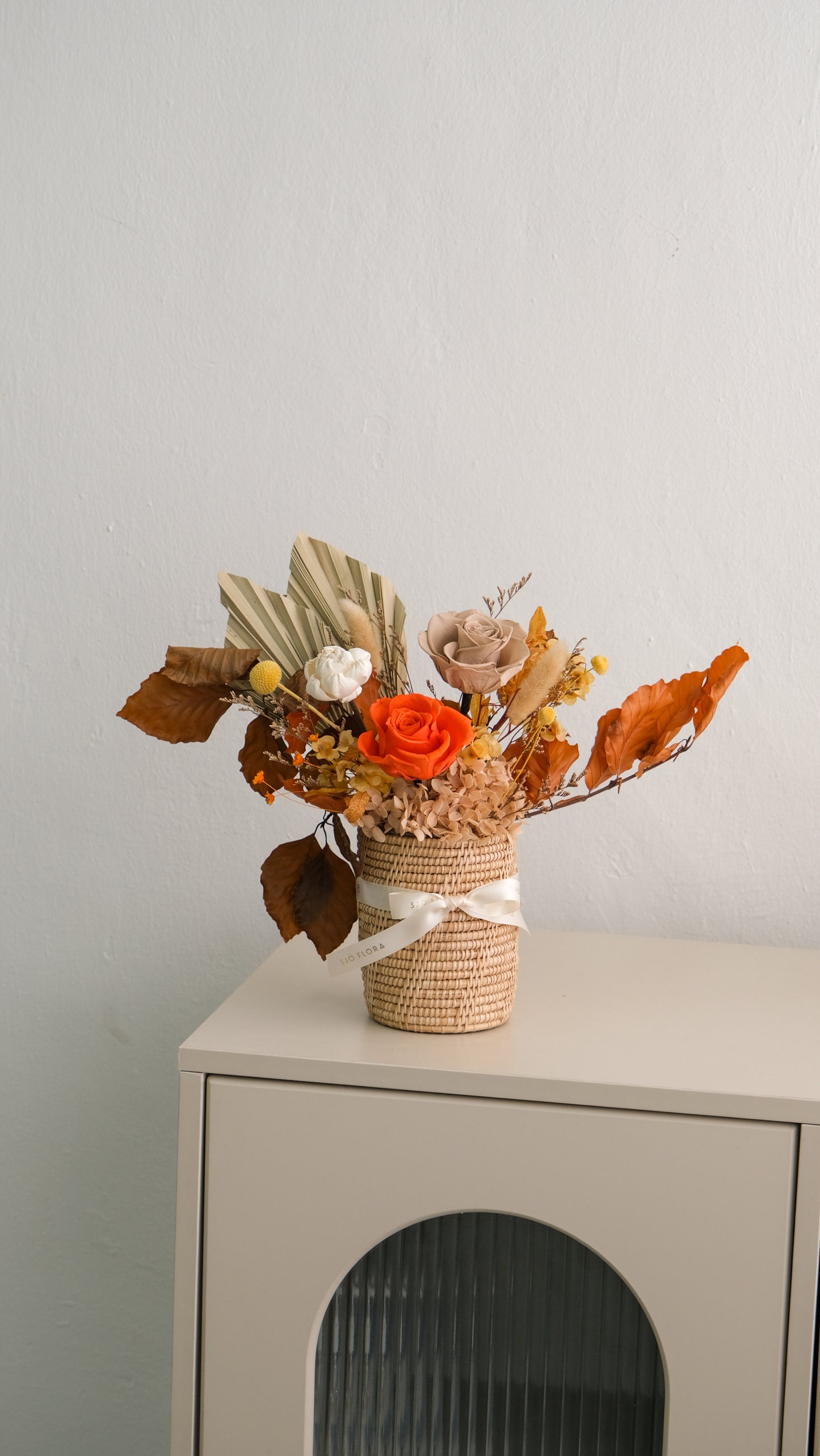 Wild Side X SJÖ Flora Collaboration - Flower Arrangement in MAE | Rattan Organiser